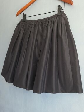 MULBERRY SILK COTTON BLACK TAFFETA MINI SKIRT, SIZE US, 6 EUR 40